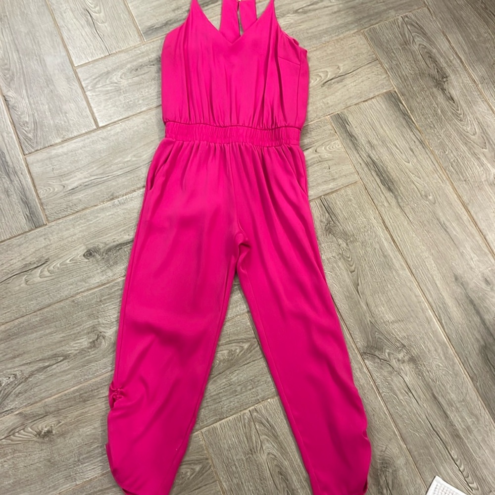 A NewYork hot pink strapoy jumpsuit!